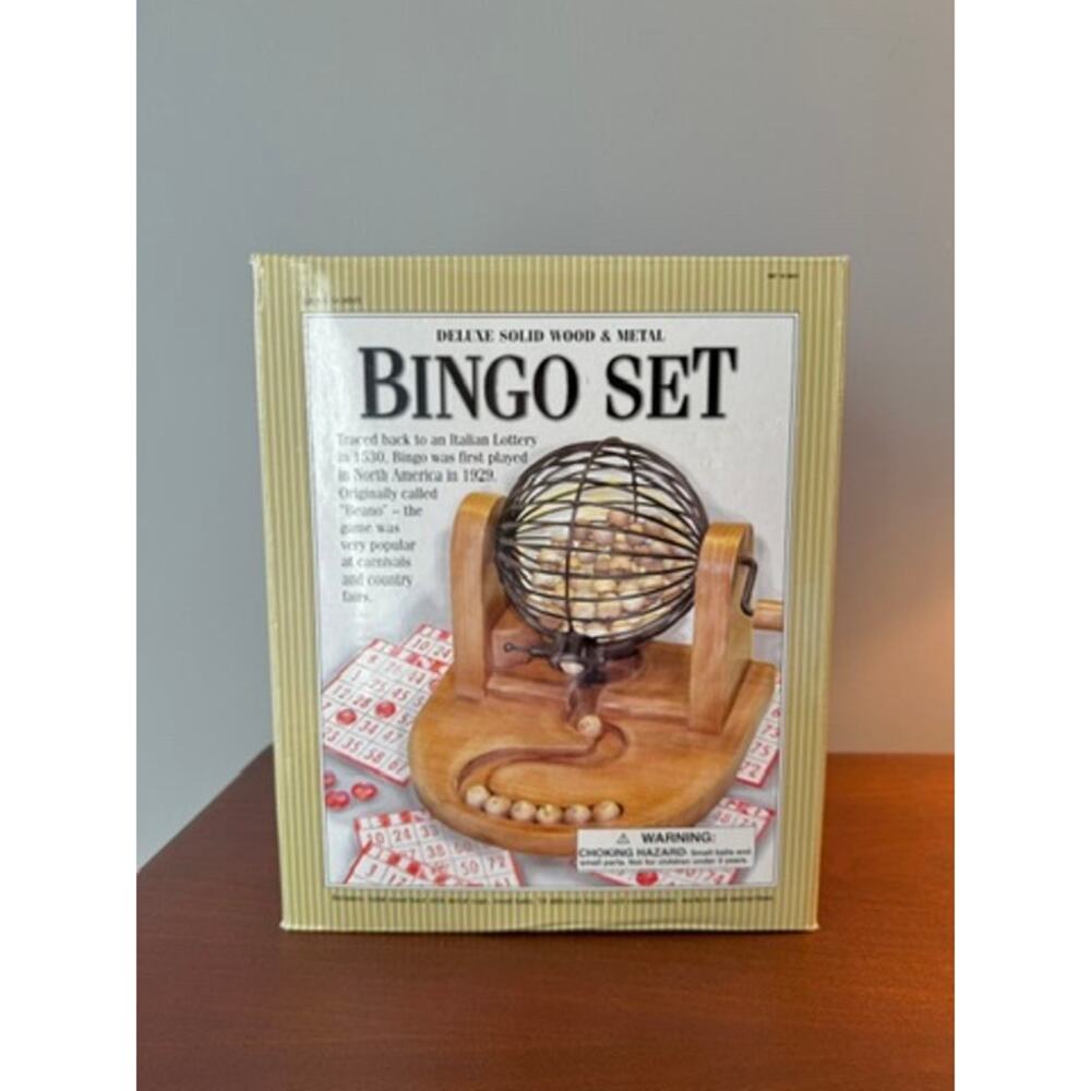 Cardinal Industries Delux Solid Wood Bingo Complete Game Set - Original Box 2005